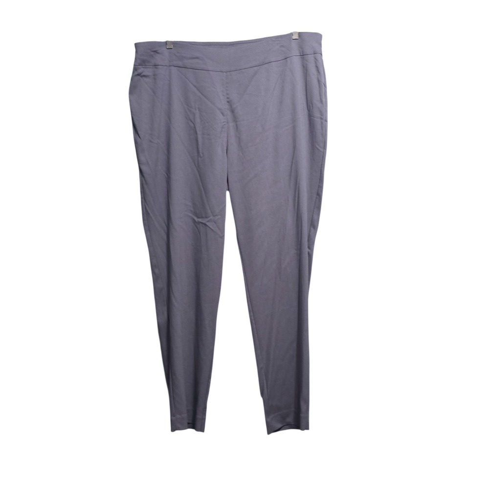 Draper's & Damon's Womens 2X Grey Micro Ribbed Pull On Tapered Leg Pants